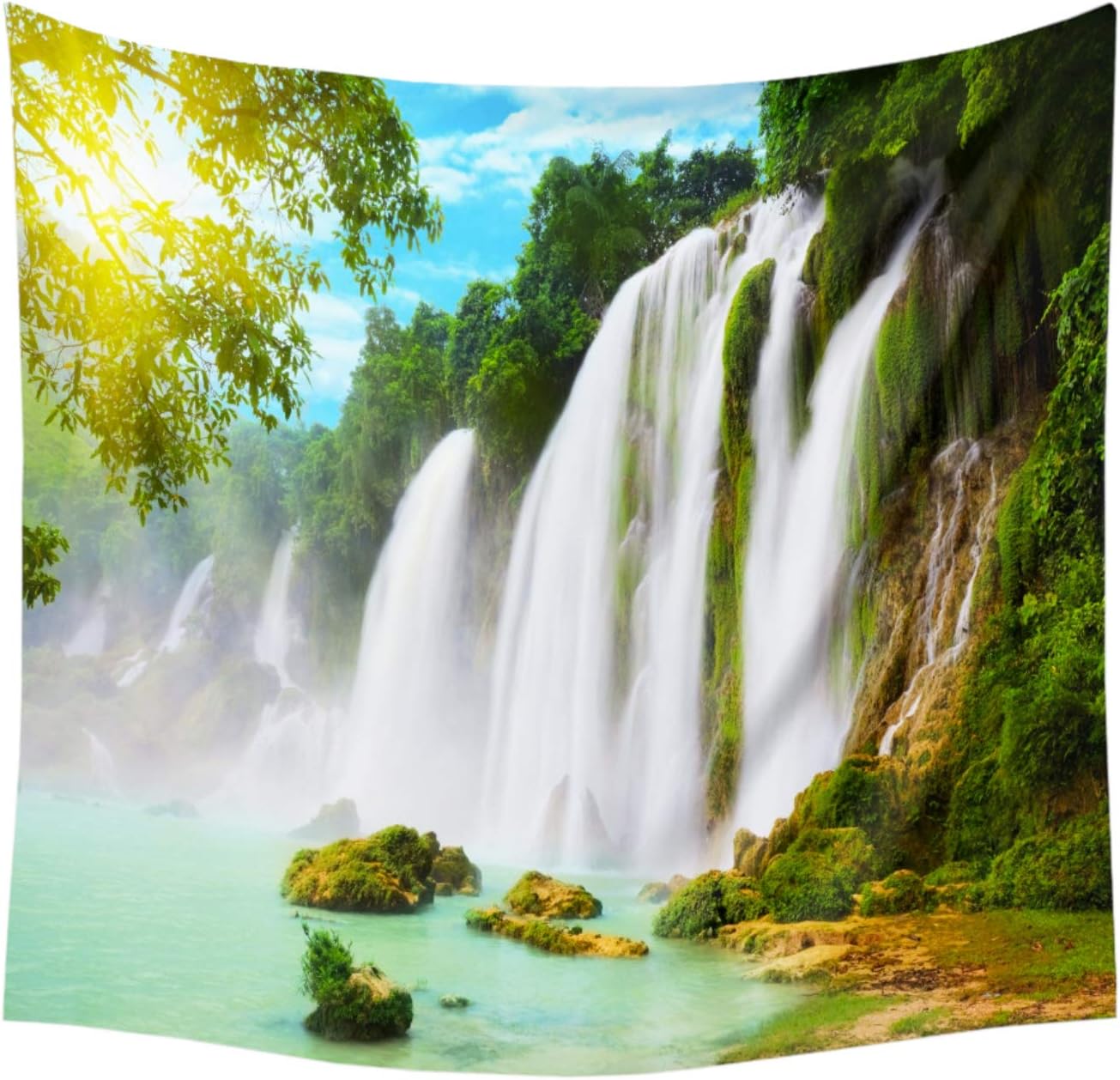 Nd インテリア タペストリー おしゃれ 滝 森 湖 風景 大きい 癒し 部屋 飾り 景色 背景布 インテリア