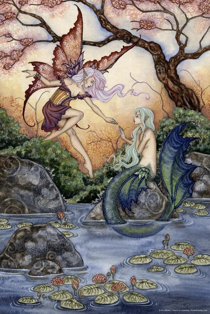 Laminated Amy Brown Print Imagine Fairy Garden Decor Folklore Poster Dry Erase Wall Art Fairy Figure Girls Room Decor Amy Brown Fairies Purple Inspirational Fantasy Art Cute Pretty Fairy Poster 24x36