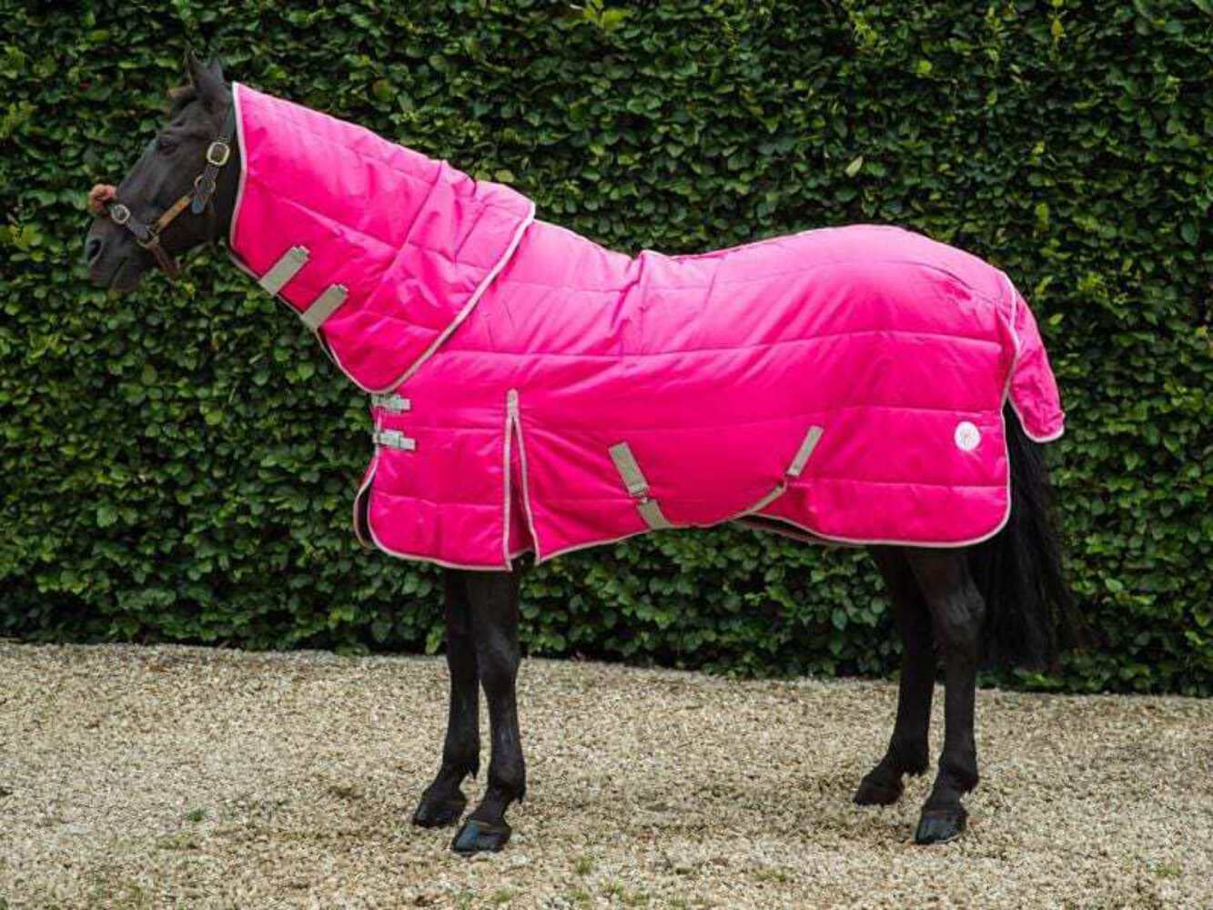 Swish Equestrian 100g Stable Rug With Detachable Neck - Hi Vis Pink