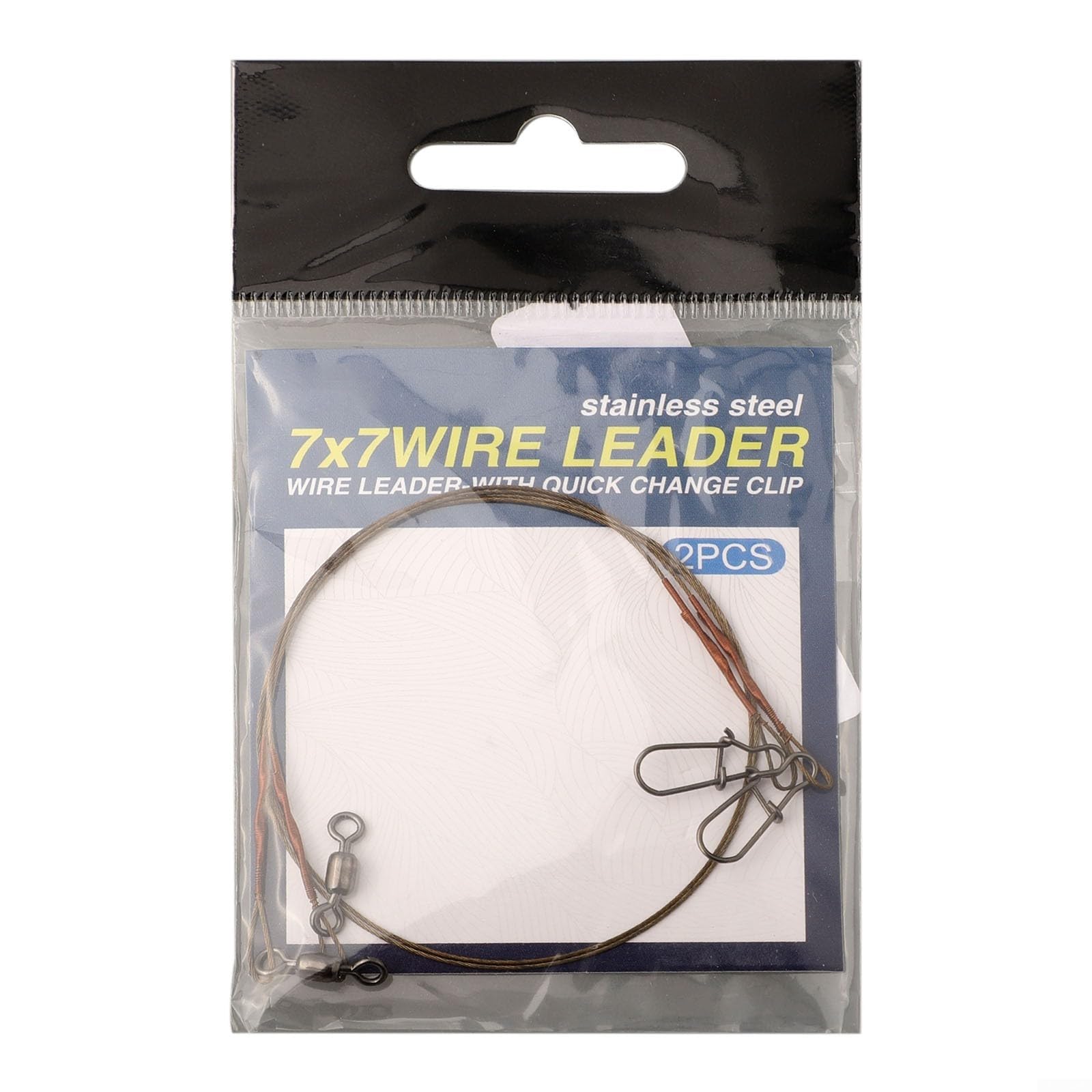 Fishing Leader 2pcs Stainless Steel with Snap and Swivel for Secure Line Connection in Marine Conditions