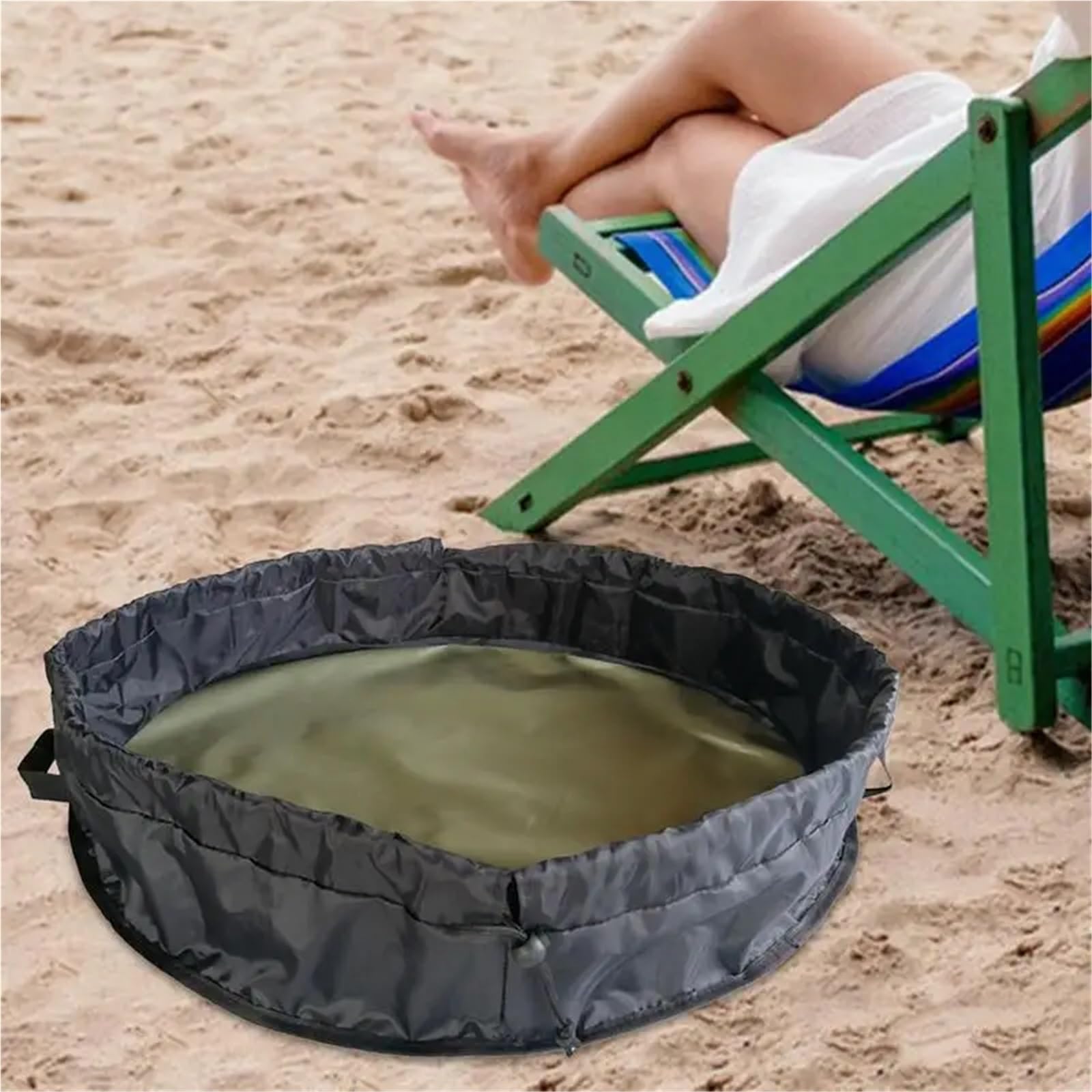Przenośna mata do przebierania się w kombinezonie Mata do przewijania kombinezonu do pływania i surfingu, średnica 75 cm, wielokolorowa