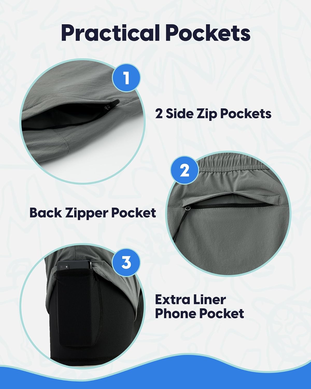 maamgic Mens Swim Trunks 5" with Compression Liner Stretch Quick Dry Swim Shorts Swimming Trunks Bathing Suits - Image 4