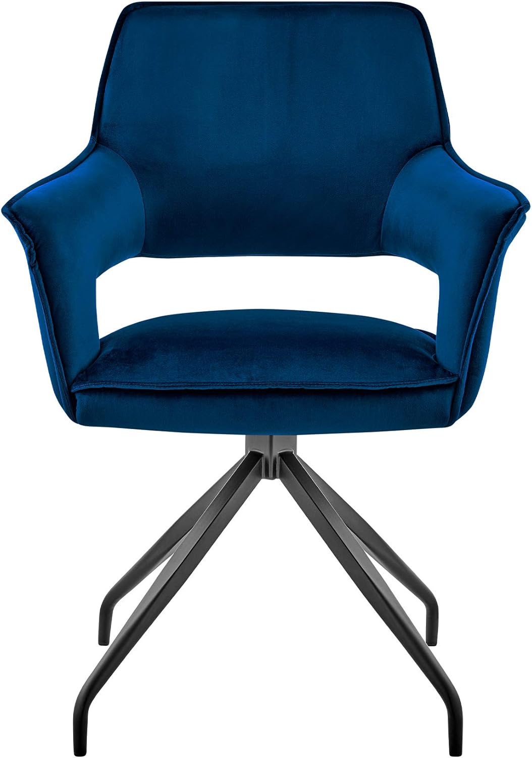Armen Living Hadley Dining Room Accent Chair in Blue Velvet with Black Finish, 19 : Everything Else