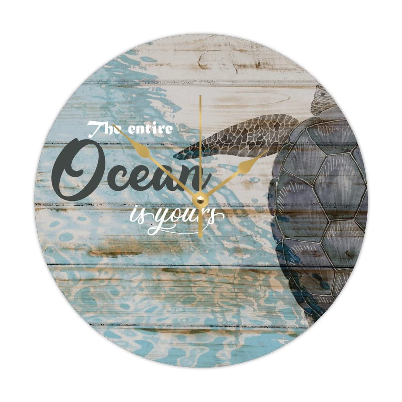 Horloge de plage ronde en bois pour salon et cuisine ambiance marine voilier