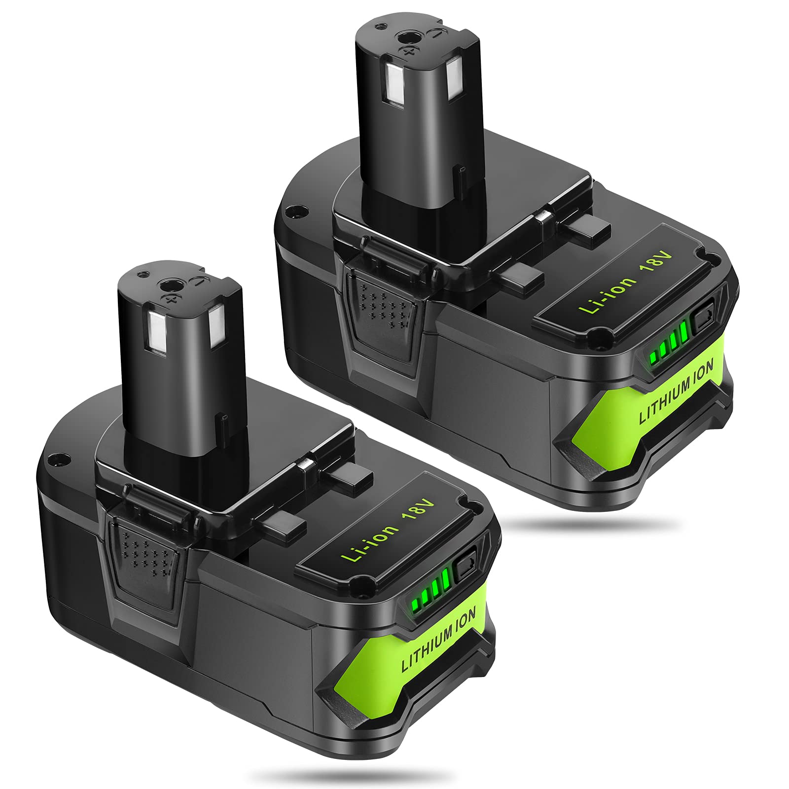 2Pack 6.0Ah P108 Battery Compatible with Ryobi 18 Volt Lithium Battery P104 P105 P102 P103 P107 P109