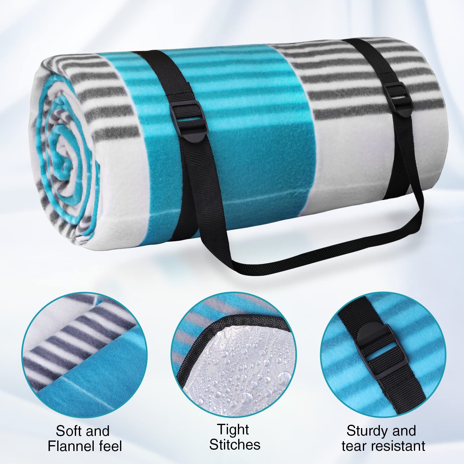 Coperta Picnic Impermeabile Witnewrage 200x200 Cm - Telo Spiaggia Con Maniglia, Resistente Sabbia E Calore - Foto 10