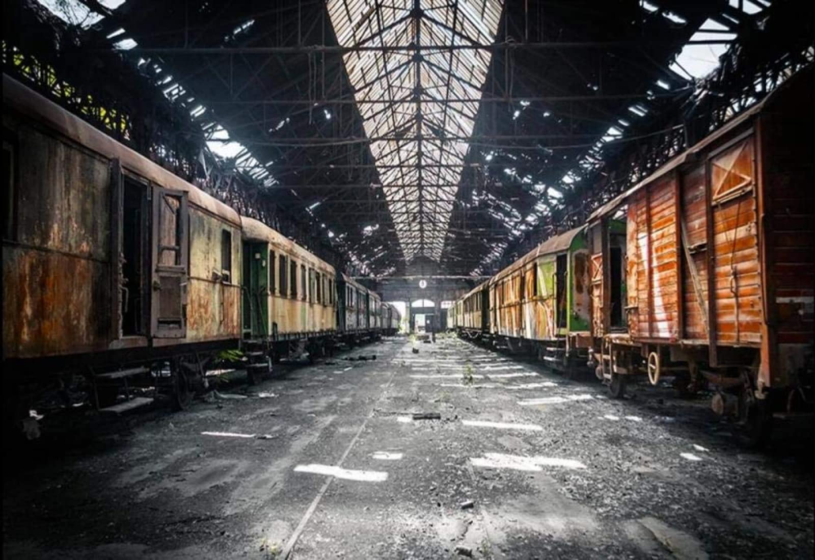 Carta Da Parati 3D Rovine Industriali Treni D'Epoca Carta Da Parati Camera Letto Moderna Fotomurali 3D Gigante Murale Decorazione