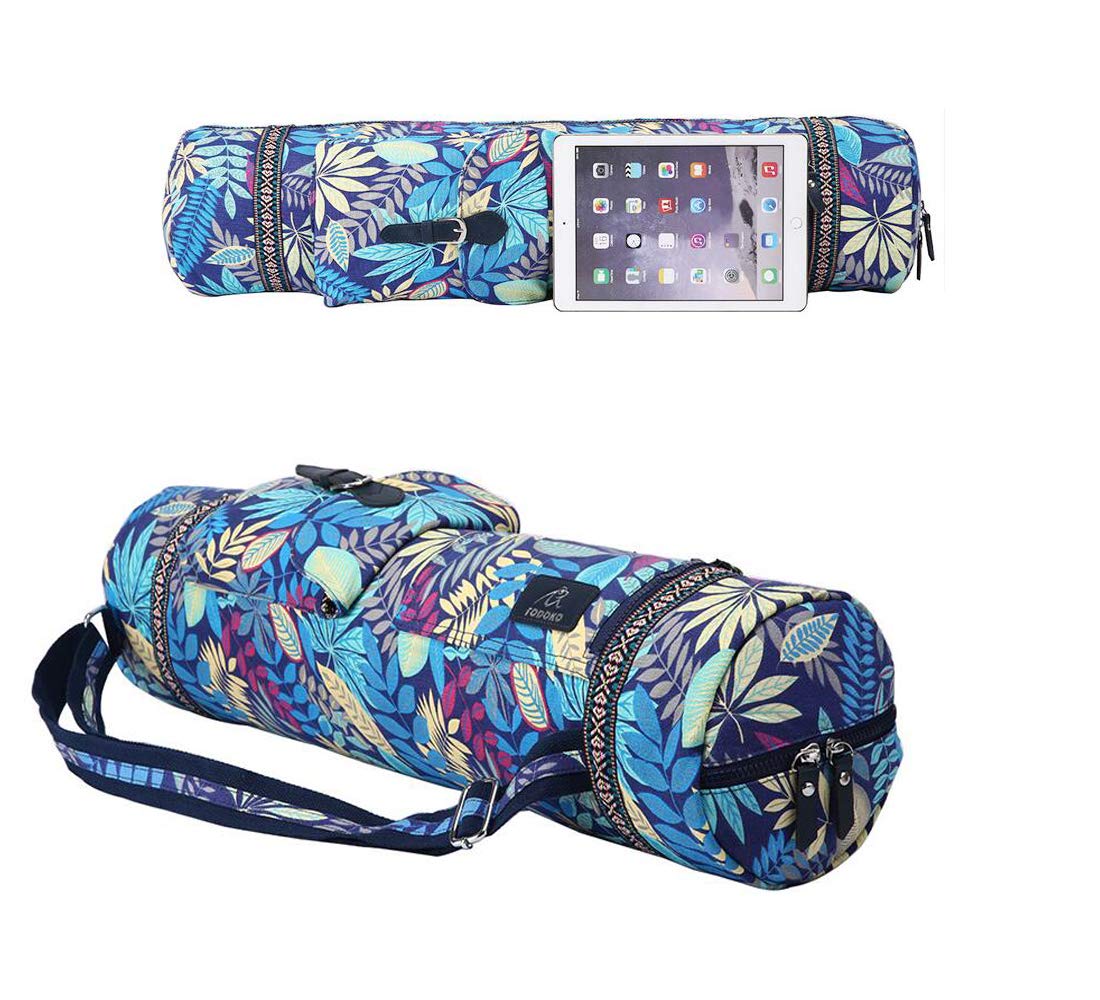 CHICIRIS Sac de Yoga Sac Tapis Grand avec Poches Coupe Longue la Plupart des Tailles surdimensionné pour Pilates Femmes et Hommes à bandoulière( Violet)-Sac De Yoga Toile