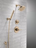 Vista 10 de Delta Saylor Sistema de ducha dorado cepillado de 3 ajustes, incluye cabezal de ducha, ducha de mano, mango de ducha, desviador de ducha y kit