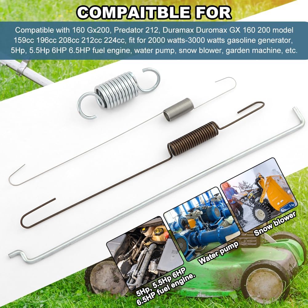 Carburetor Throttle Return Spring for GX160 GX200 Predator 212cc 196cc A5, Spring Linkage Kit, Connecting Rod Speed Control Spring Ct200u Bt200x 170F 168F Govner Governor