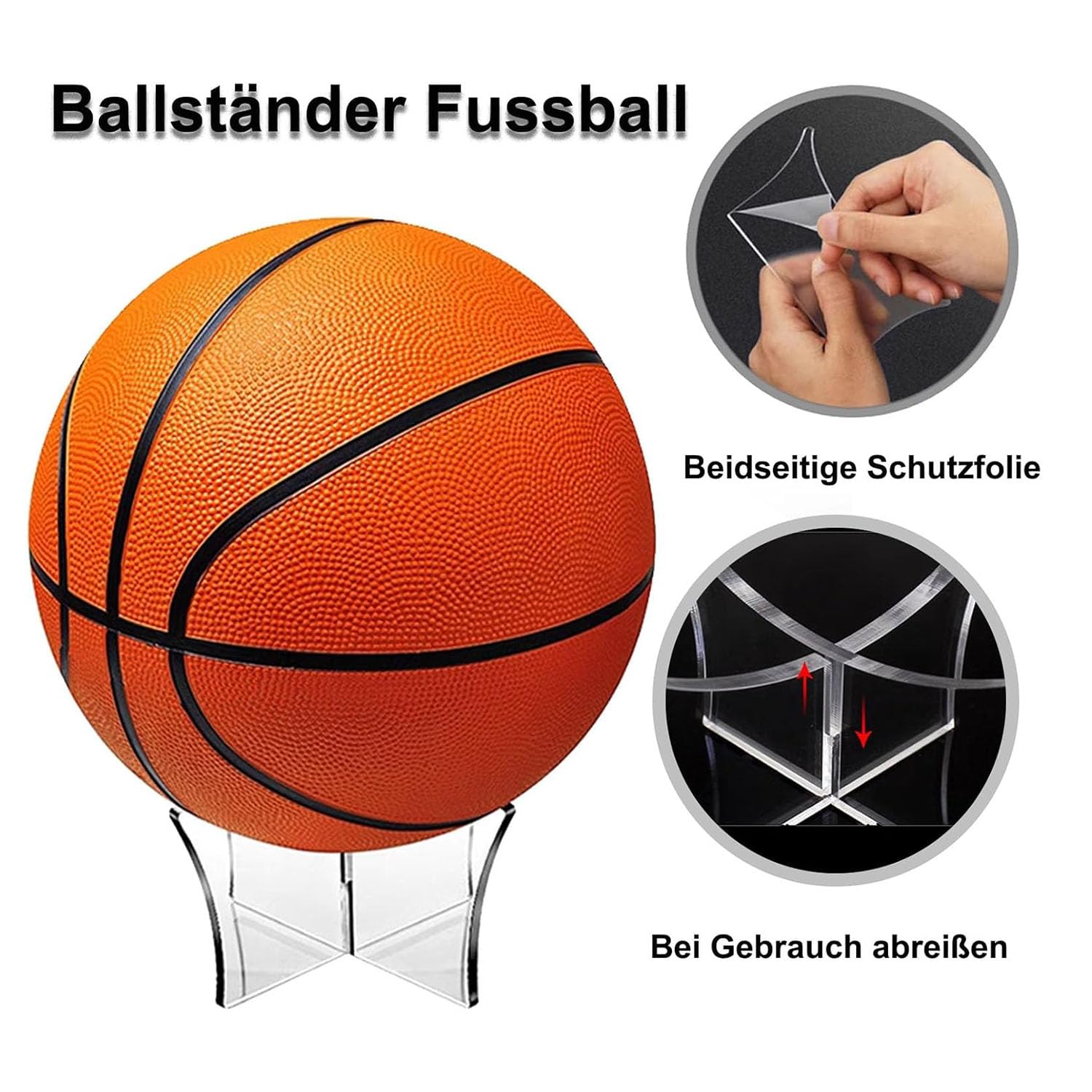 Porta Palloni Espositore per Pallone da Calcio Supporto da Palla Base Piede Sedile 2 Pezzi