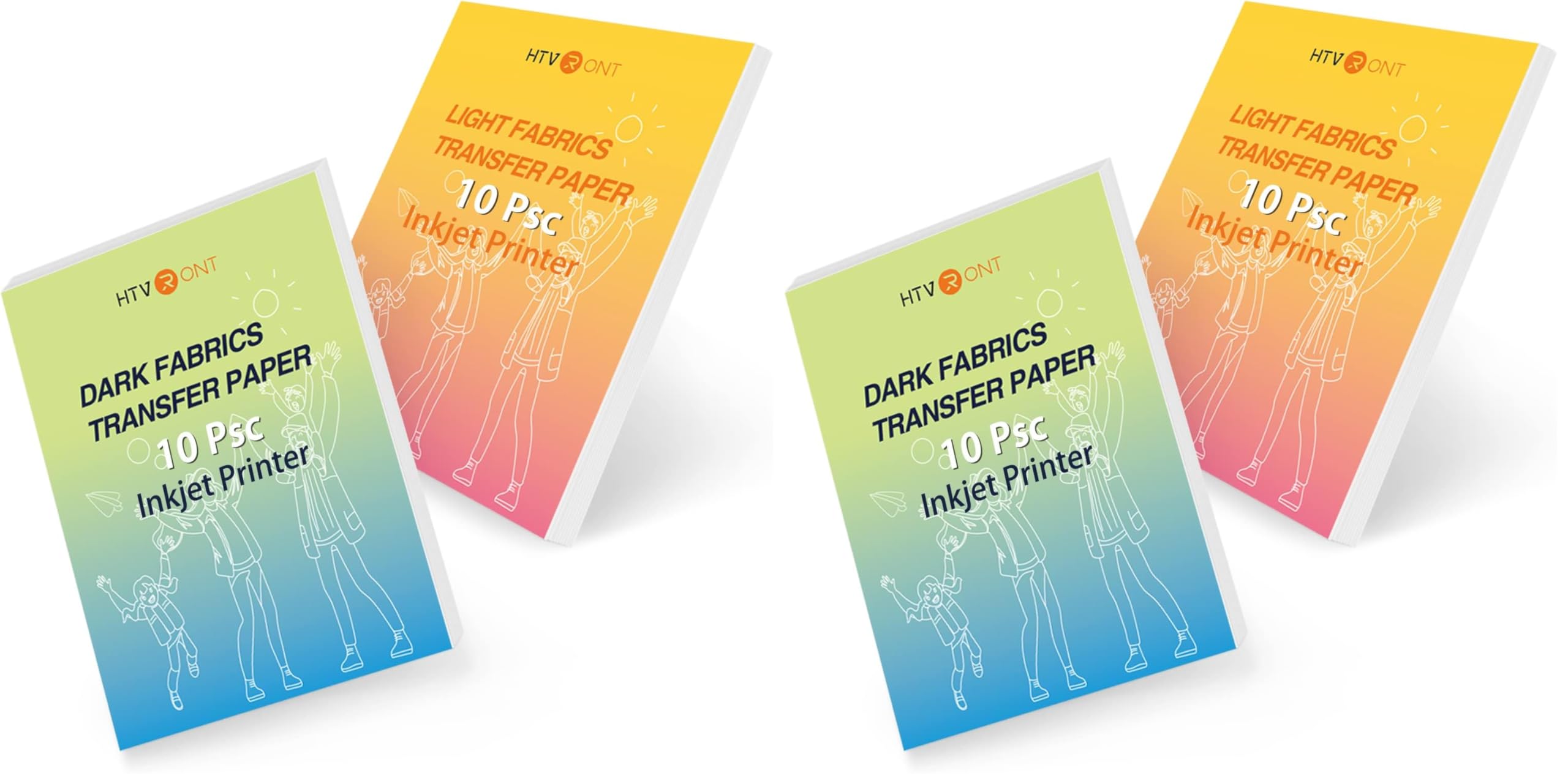HTVRONT Heat Transfer Paper for T Shirts - 40 Pack Mixed Light &amp; Dark Iron on Transfer Paper,8.5" x 11" Printable Heat Transfer Vinyl for Inkjet Printer, Durable &amp; Easy to Use