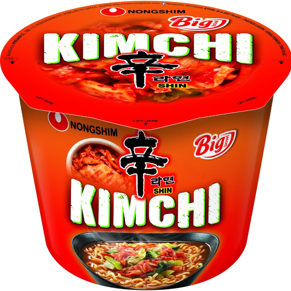 Nong Shim Instantnudeln Kimchi Ramyun Big Bowl – Koreanische Ramen Suppe - schnelle Zubereitung – 1er Pack à 112g