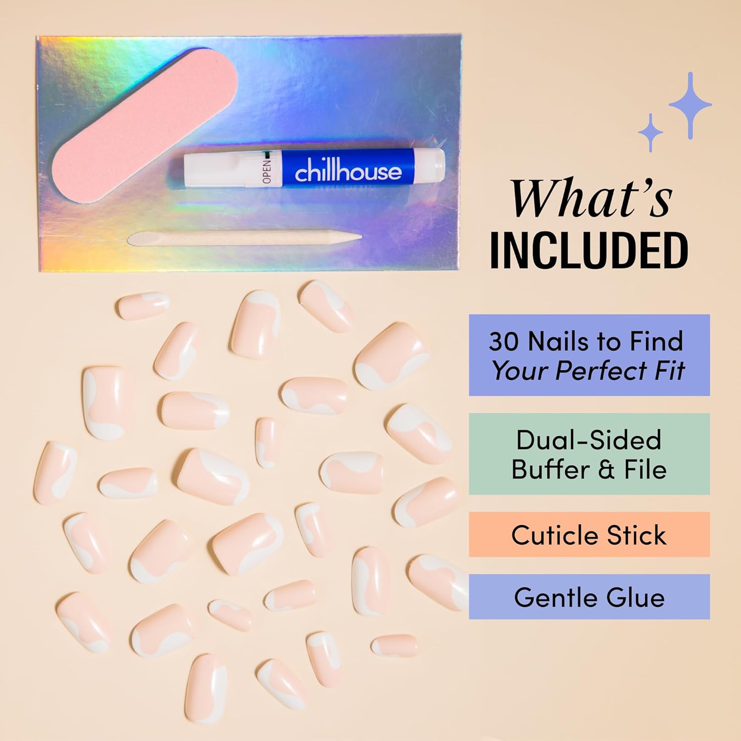 Chillhouse - Chill Tips, Press on Nails Kit - Editor in Chill (Oval) - 30 Nail Shapes & Sizes - Up to 2 Weeks of Wear - Customizable Fit - Reusable - Latina Founded & Women Owned - Beauty & Self Care - Image 3