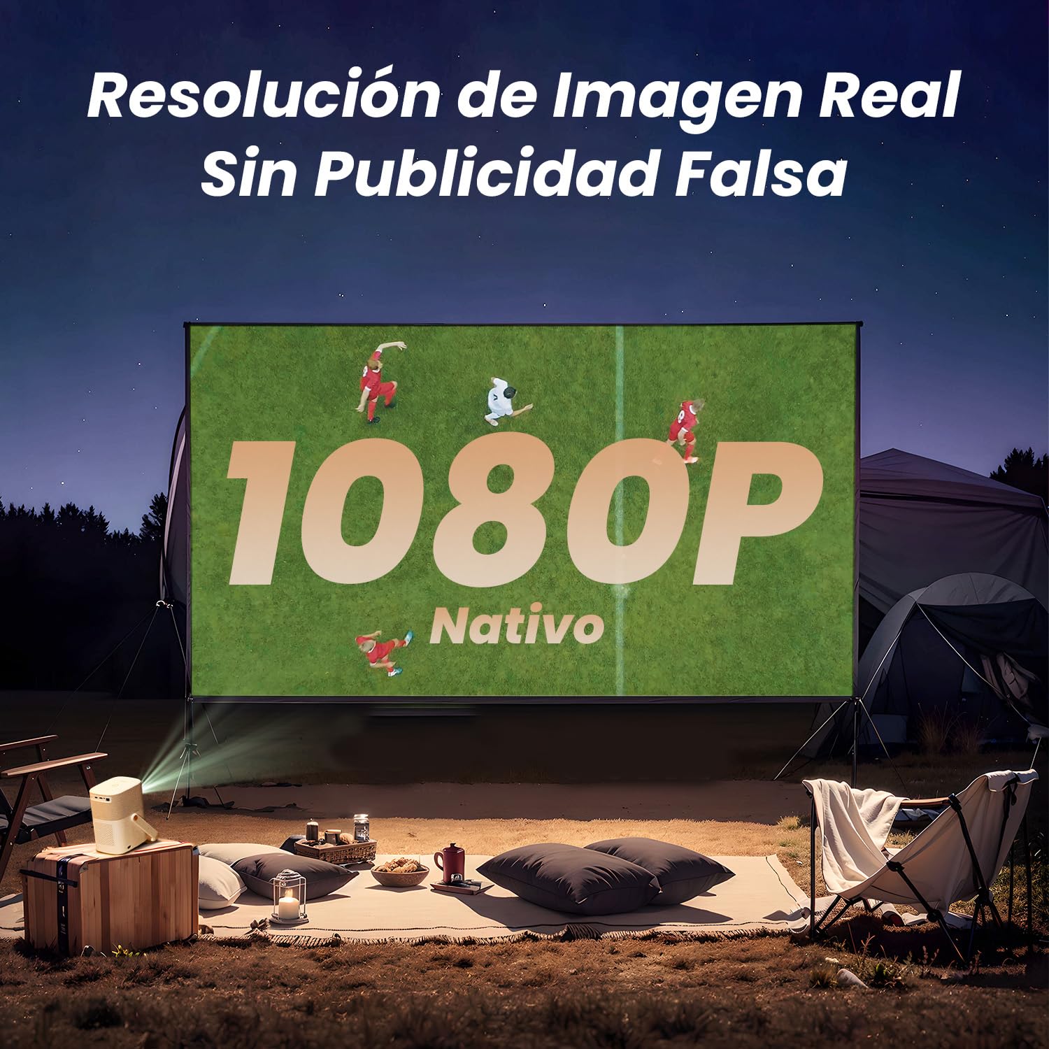 【Sound by JBL & 2,5H Batería Incorporada】 Yaber Portátil Proyector WiFi Bluetooth,T2 proyector Full HD 1080P Nativo, Auto Focus/Keystone, Cine en Casa/Exterior para Movil/iOS/Android/TV Stick