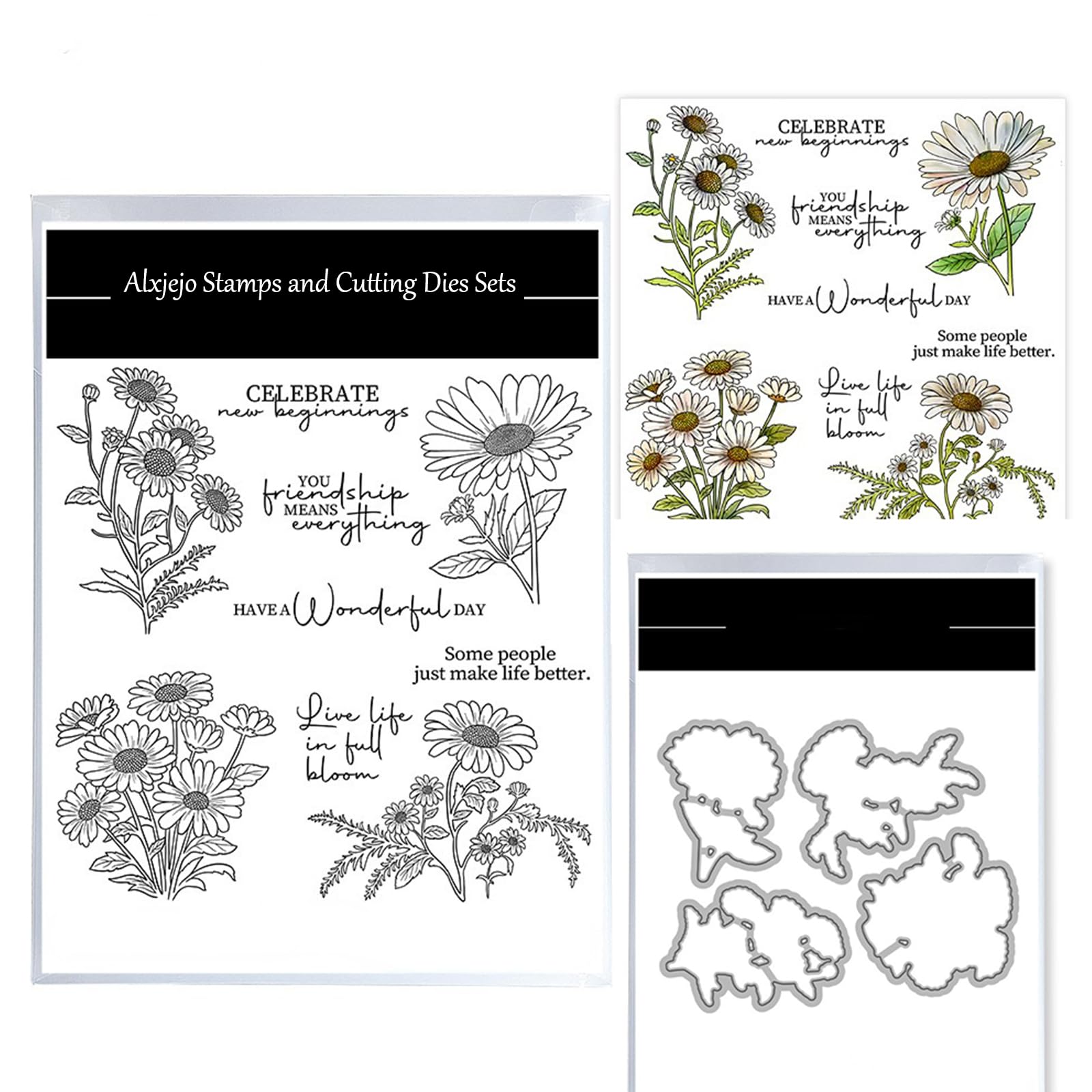 Alxjejo Cutting Dies and Stamps Set 2024-2025-2026,Stamps and die for Card Making for DIY Birthdays, Thanksgiving Day, Valentine's Day, Scrapbooking, Art Craft, Festivals Greeting Card Album