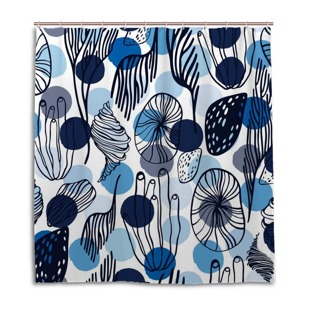 Rideau de douche anti éclaboussure en tissu motif plantes contre les sols humides