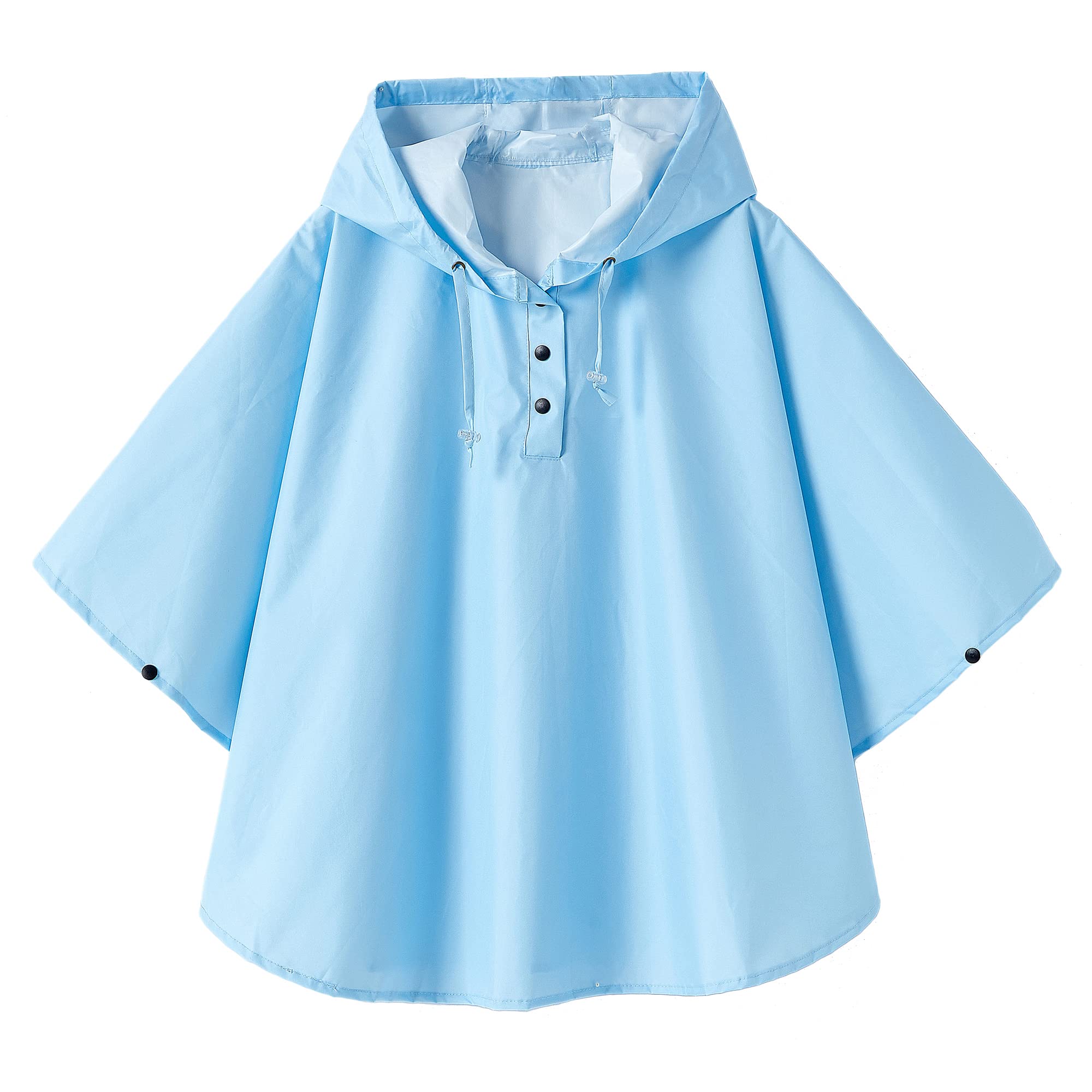 QIKADO Poncho Antipioggia Bambino, Poncho Pioggia Bambina con Cappuccio e Bottoni Portatile