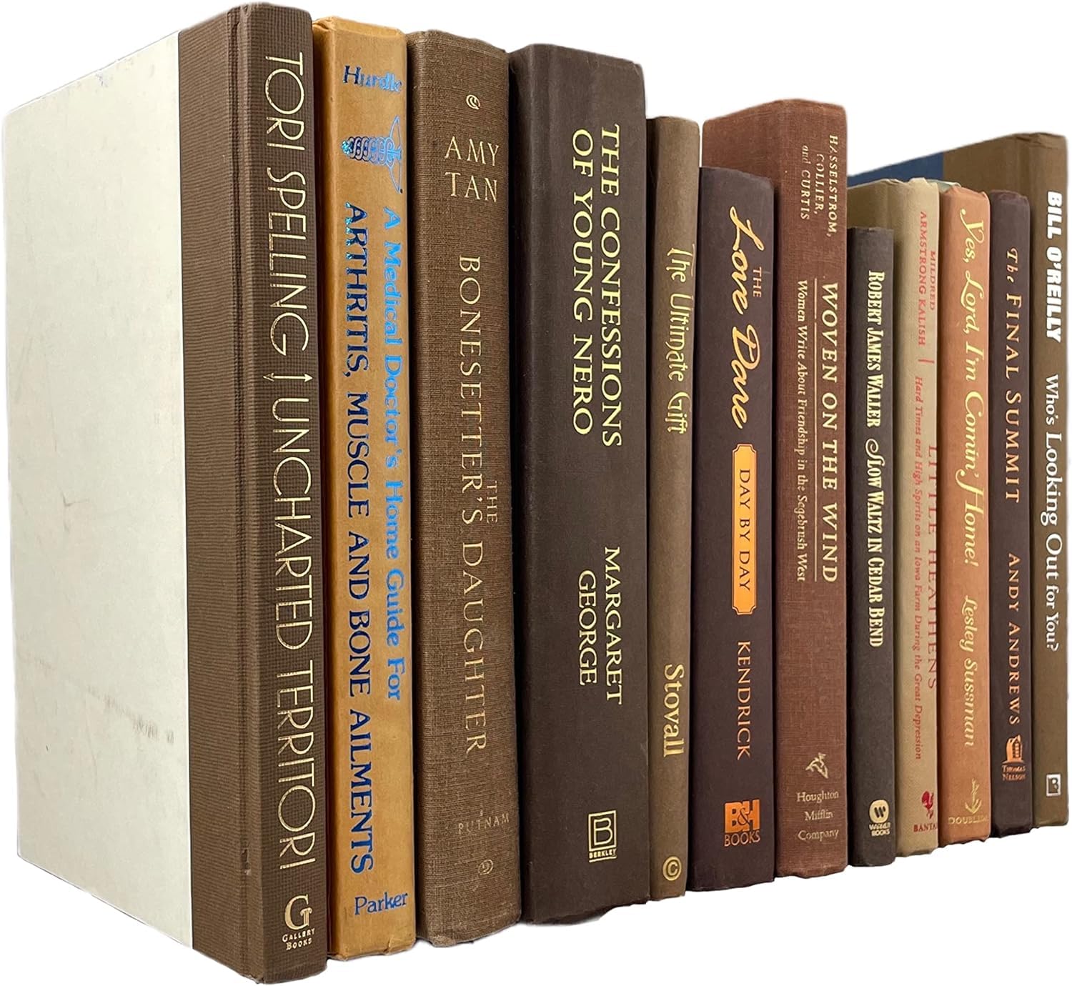 Modern Brown Books by Color | Alston & Oak Real Hardback Books Home Decor | Bulk Bundle of Decorative Hardcovers for Bookshelf Interior Design of Homes, Offices, Weddings, or Set Props
