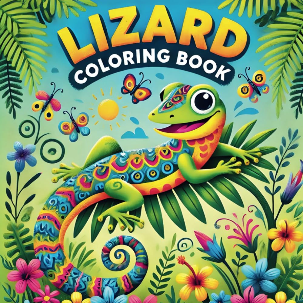 Lizard Coloring Book: 50 Unique Lizards with Fun Facts and Creative Activities, Perfect for Kids Ages 4-8 Looking to Discover the Wonder of Reptiles
