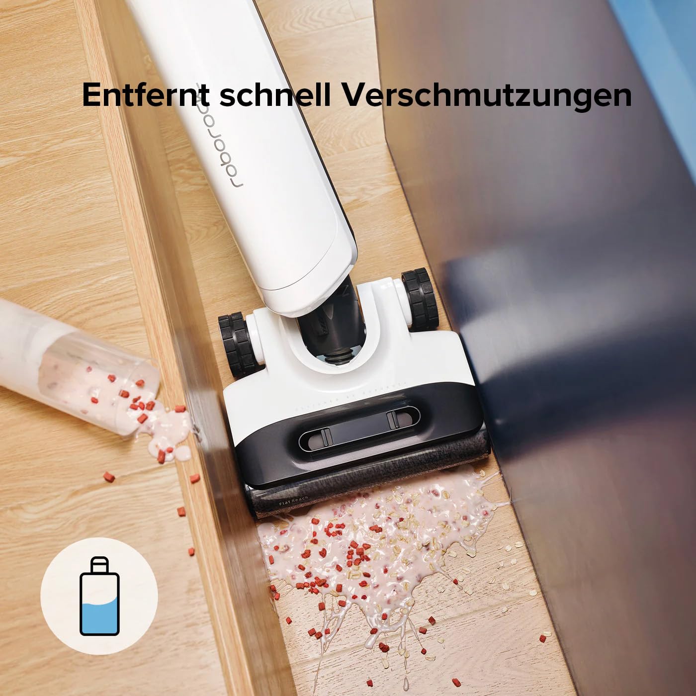 roborock 1L Original Reinigungsmittel für roborock S/Saros/Qrevo/Q-Serie Saugroboter und Flexi/F-Serie Nass- & Trockensauger, Bodenreiniger Mittel, Keine Schaumbildung und Schlieren, Konzentrat