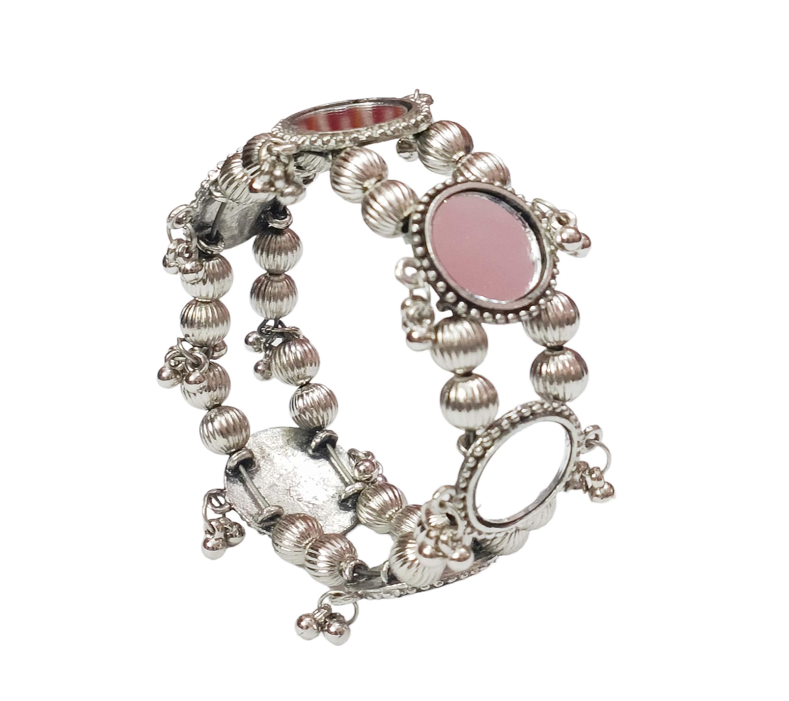 Total Fashion Jewellery Lookalike Handmade Silver Oxidised Mirror Bangle Bracelet Kada for Women and Girls (B0C2ZRLJB3) Amazon Price History, Amazon Price Tracker