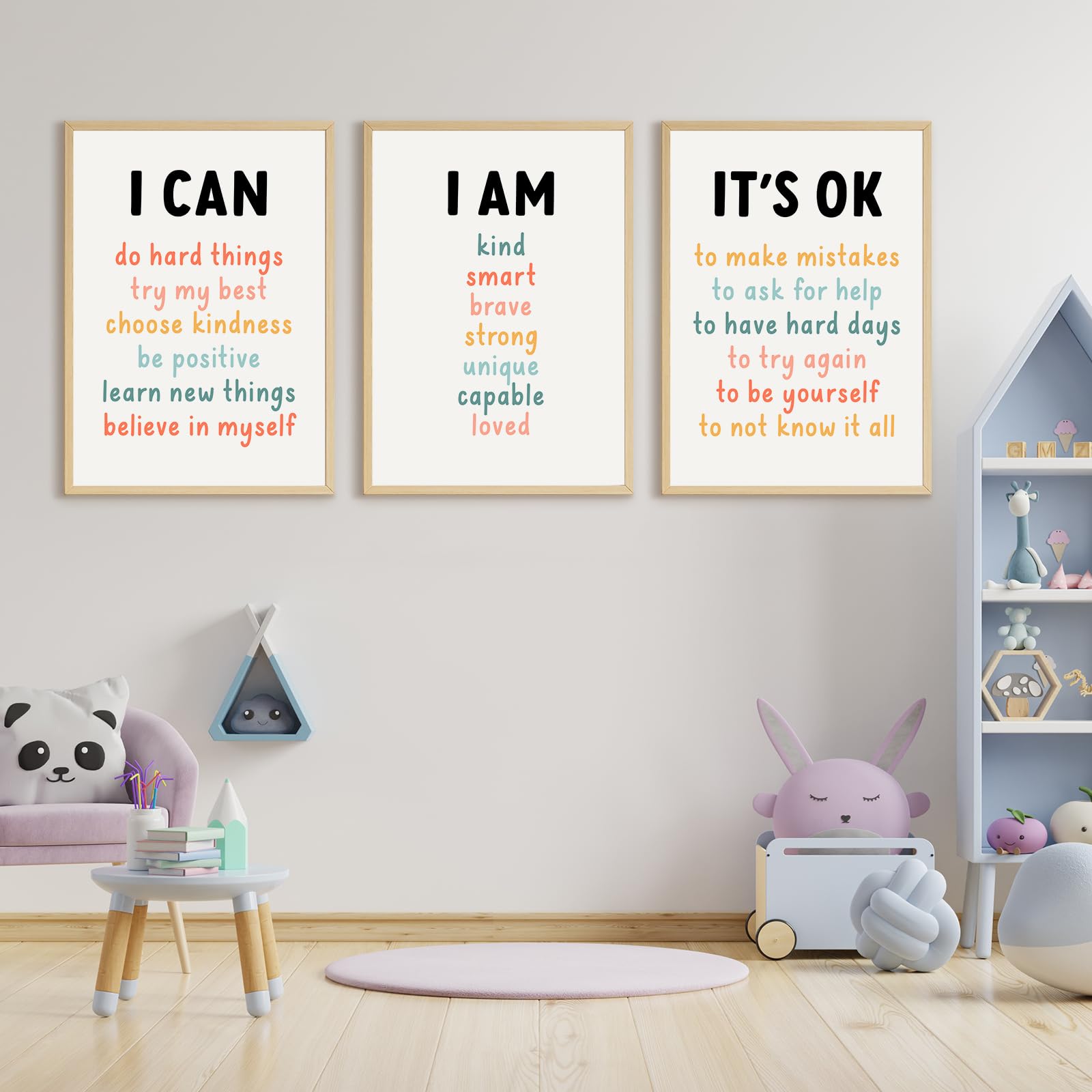 Kid Affirmations Colorful Canvas Wall Art Prints With Inspirational Quotes For Nursery And Kids Bedroom Decor From Other Home Decor - Price 4.96