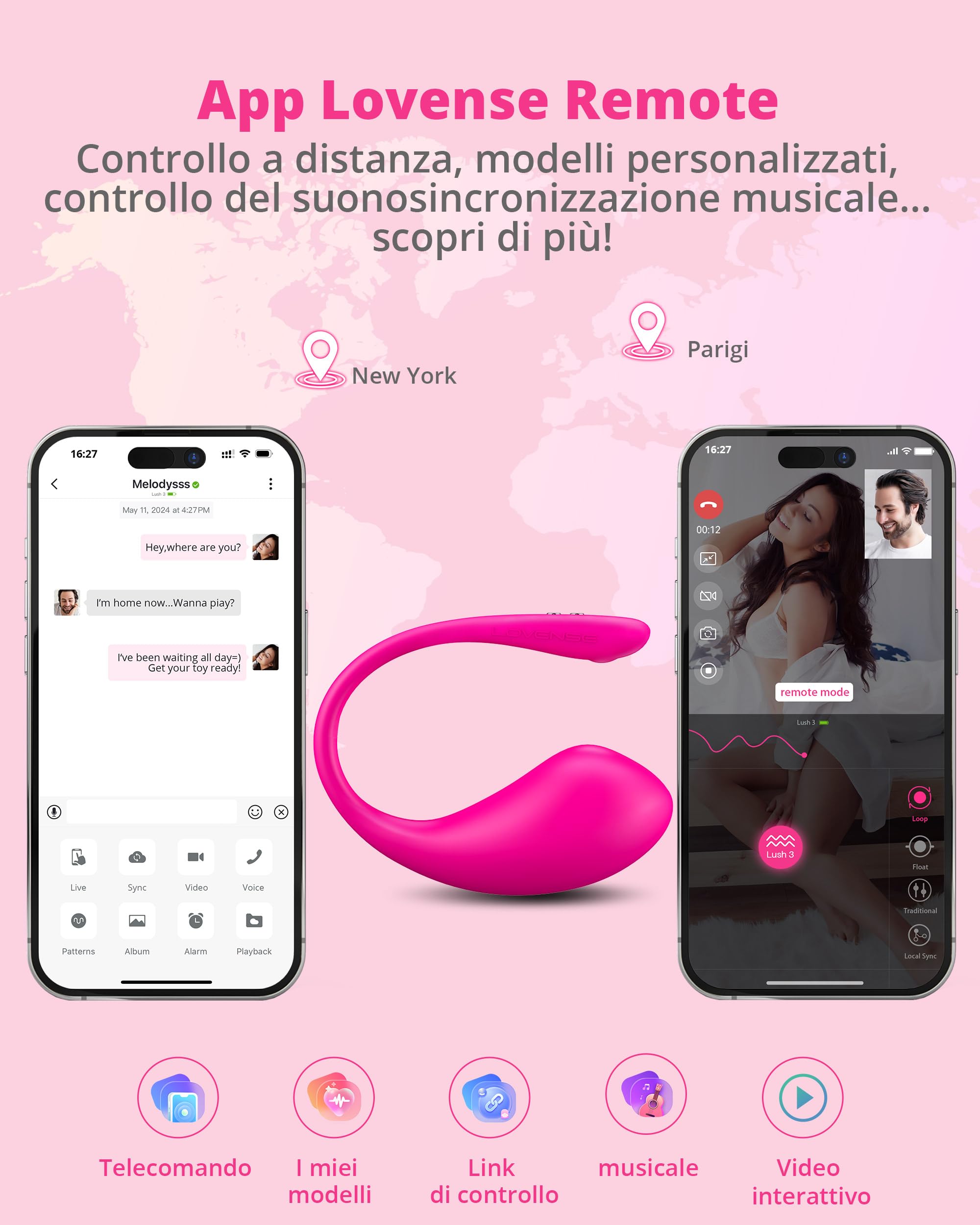 Sex Toys LOVENSE Lush 3 Vibratore con Controllo Bluetooth App – Vibratore per Donna Wireless Remoto per il Punto G per Donne, il miglior Sex Toys con Modalità di Vibrazione Personalizzabili Illimitate