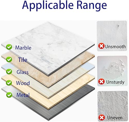 Miniatura 4 de Gancho adhesivo de repuesto para regadera, 8 unidades, calcomanías adhesivas resistentes sin perforaciones para estantes de ducha, cesta,