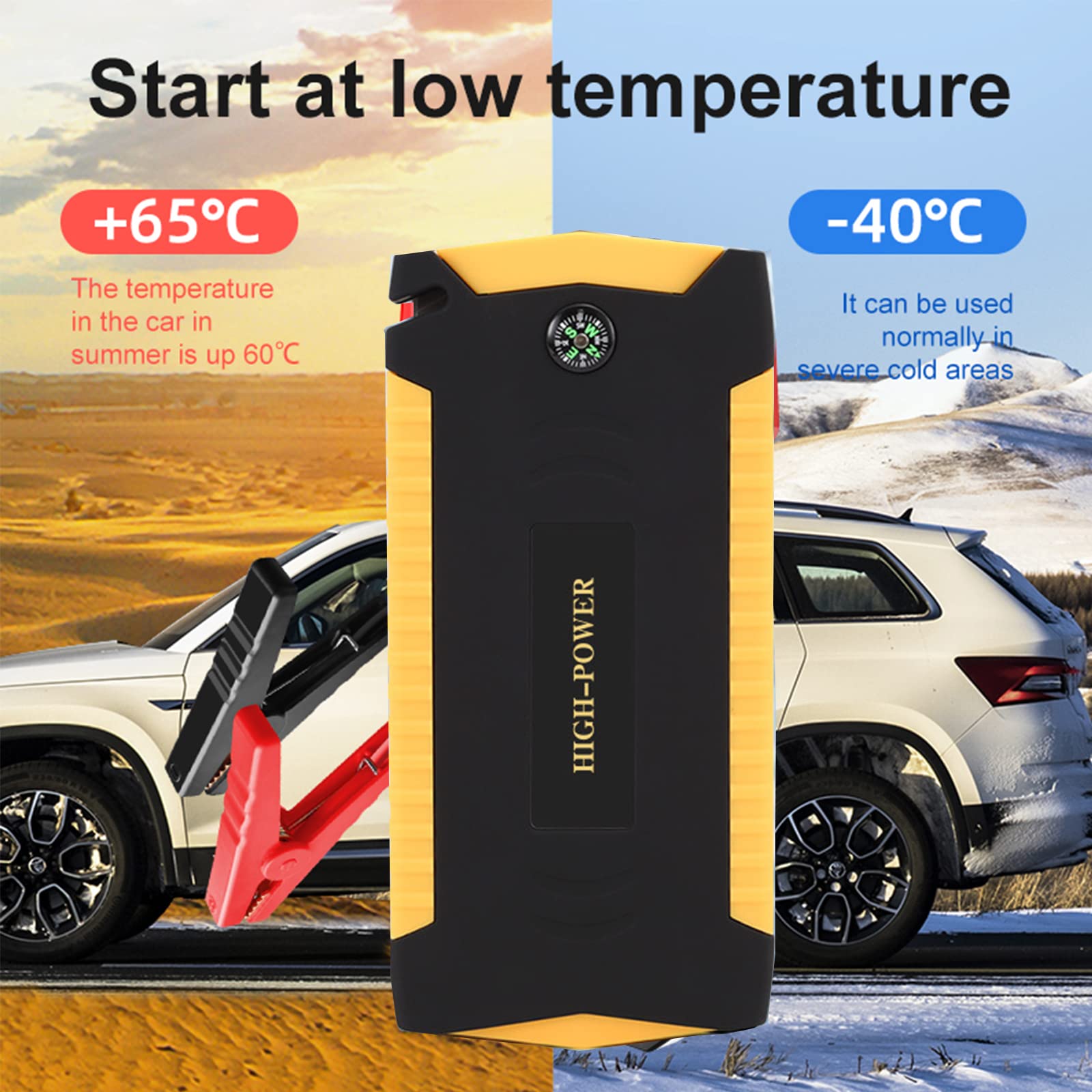 20000mAh 12V Car Jump Starter Banco de Energía Dispositivo de Arranque Arrancador de Batería de Automóvil Diesel con Inflador Arranque de Emergencia para Automóvil