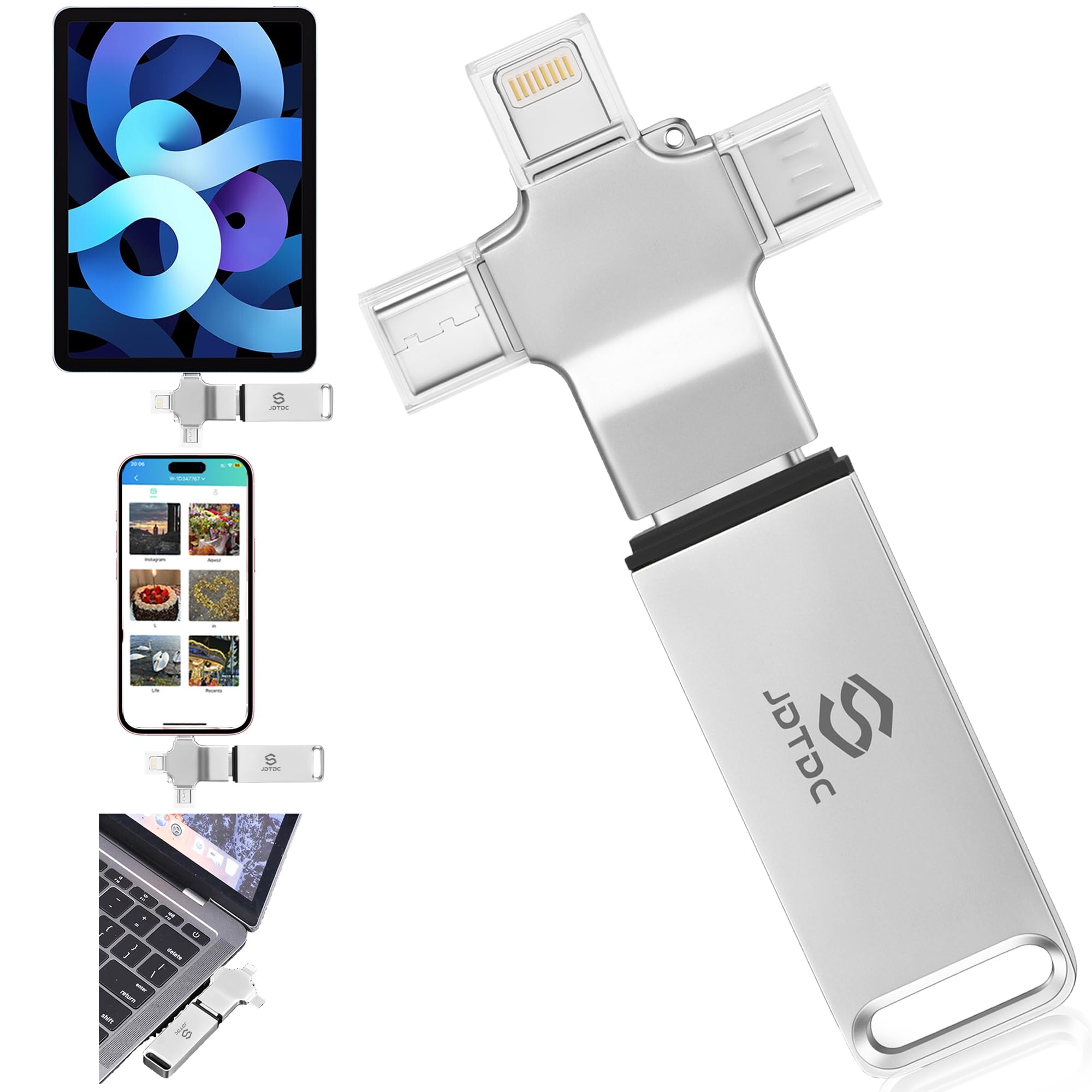 Photo-Stick 512GB All-in-One Photo & Video Backup-Storage for iPhone Android Mac & PC | Multiport-Flash-Drive & Memory-Stick for Seamless File