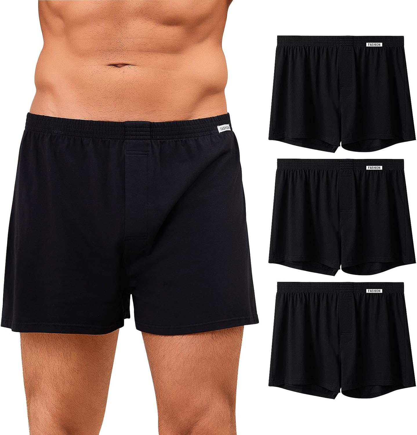 ZAKASA Boxer Shorts Heren Bamboe: Lange Boxershorts Boksen Onderbroek met Gulp 3D Pouch Ademend en Comfortabel M Klassiek 6 Pack