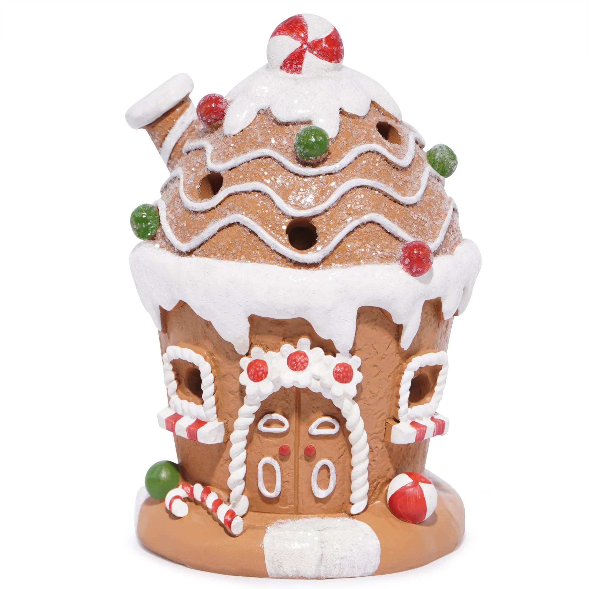 Hodao Gingerbread House Decor with Ice Cream Design Battery