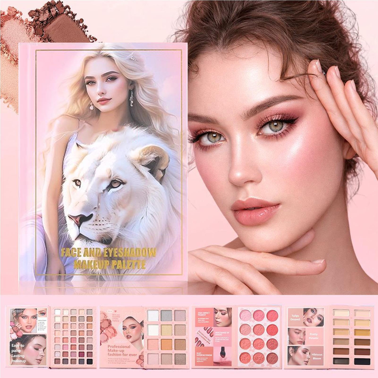 Palette Di Ombretti per Ombretti e Blush a Forma di Libro | Palette Viso Ed Occhi Per Spostamenti Quotidiani Appuntamenti Scuola Feste Fidanzata Moglie