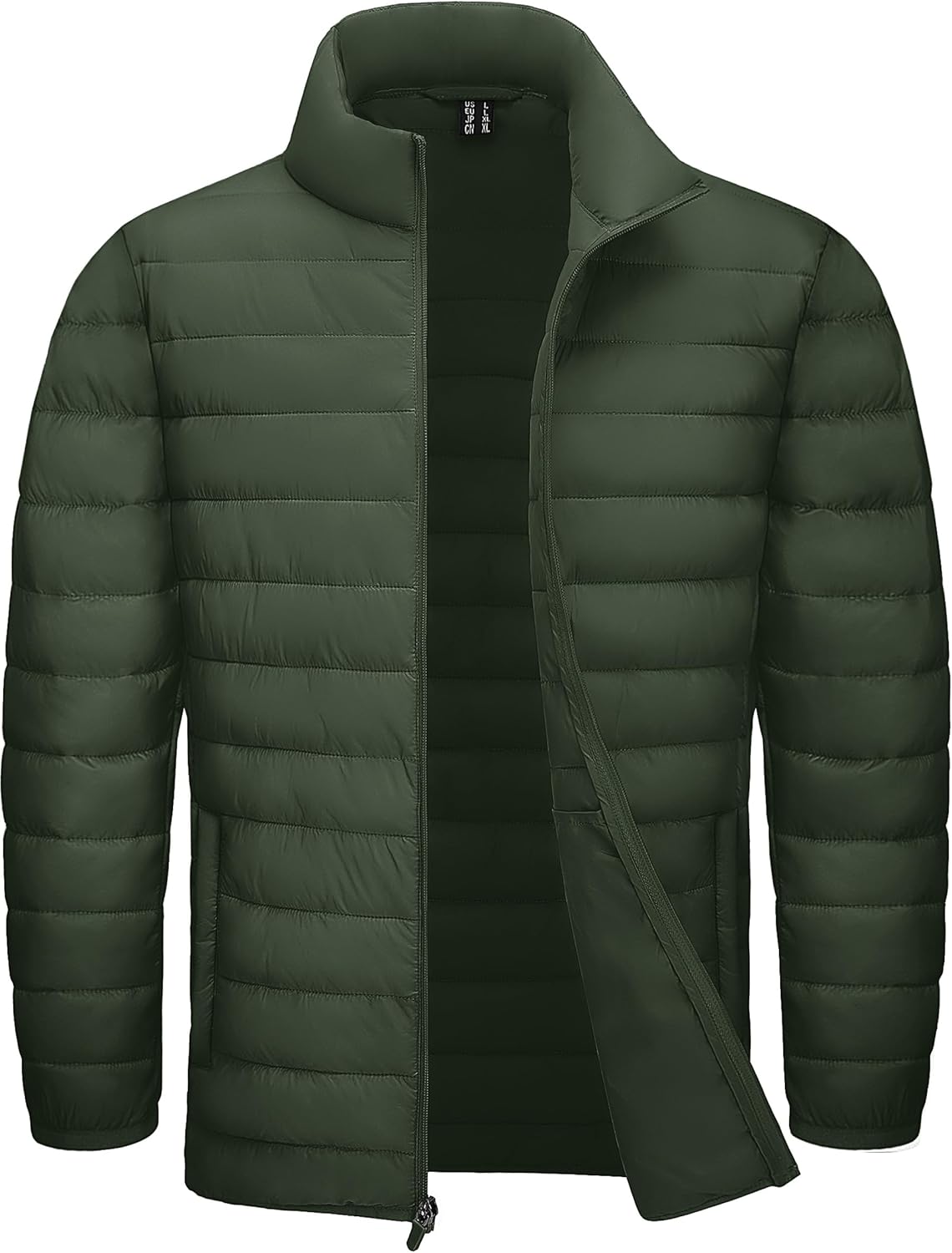 TACVASEN Chaqueta acolchada ligera para hombre, abrigo acolchado cálido para invierno, repelente al agua, resistente al viento