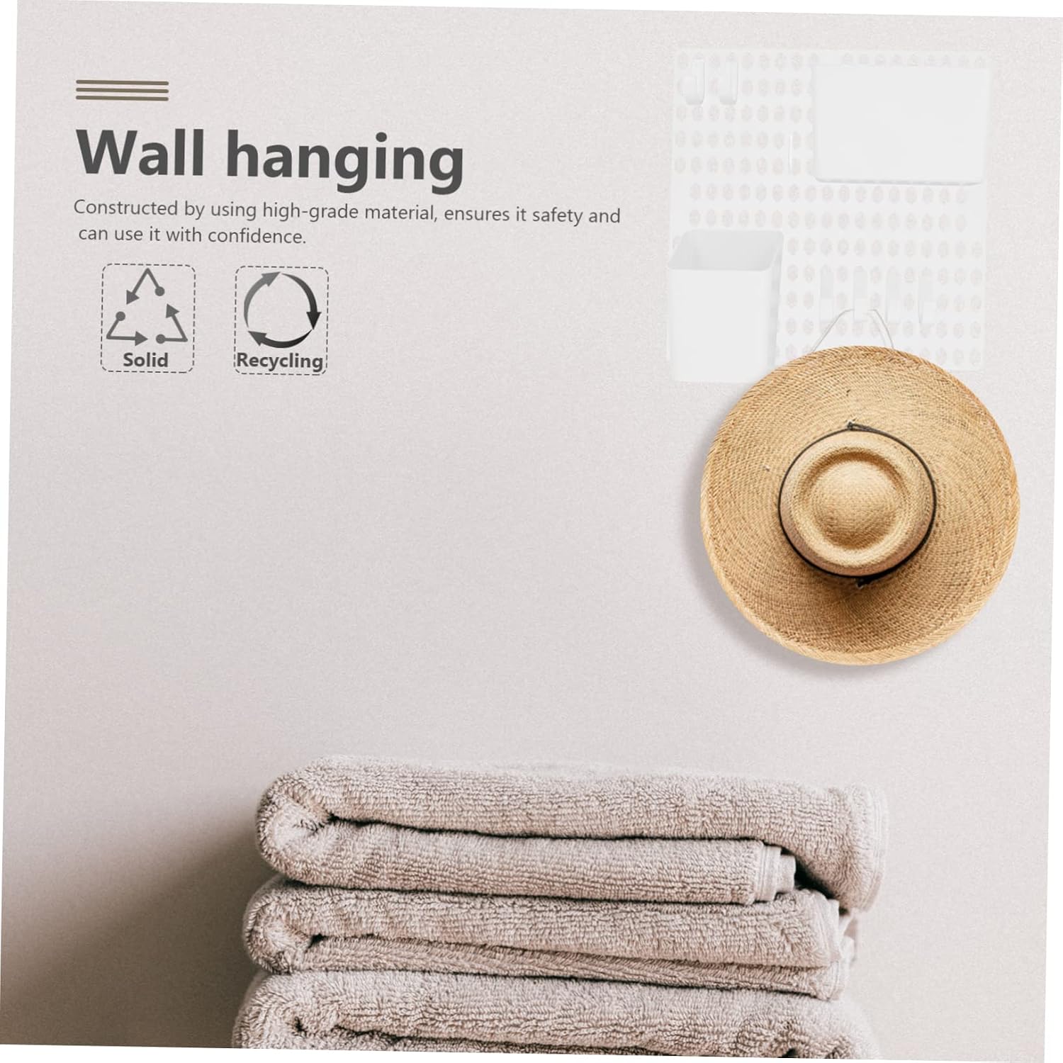 Garneck Pegboard Storage Storage Shelf Pegboard Holder for Wall Organization Background for Craft and Tool Storage No Drill Installation