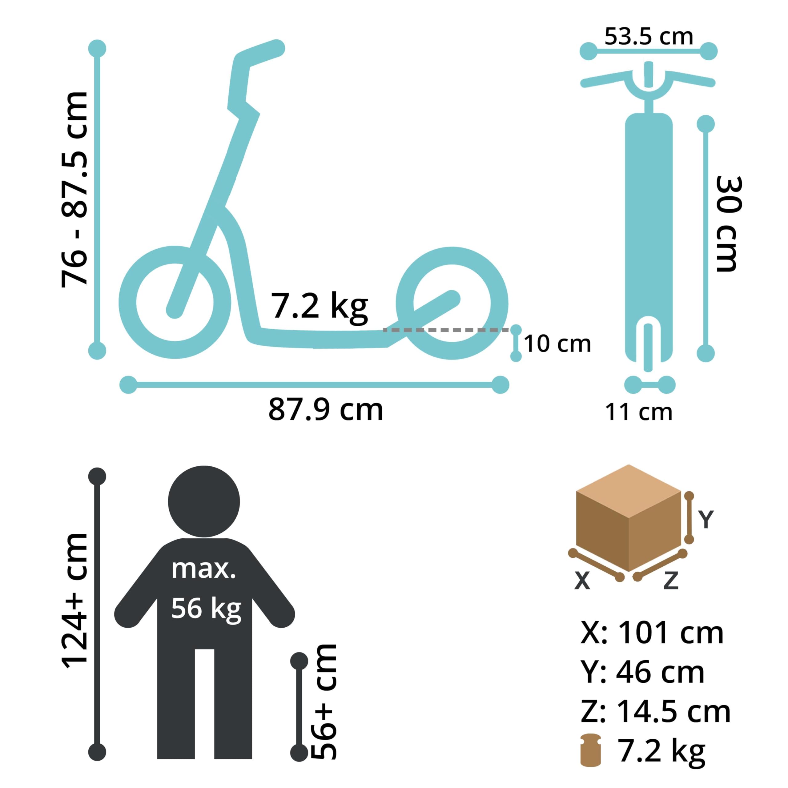 BIKESTAR Roller Kinderroller Tretroller Kickscooter mit Luftreifen für Jungen und Mädchen ab 6-7 Jahre ★ 12 Zoll Sport Kinder Scooter ★ Schwarz (matt)
