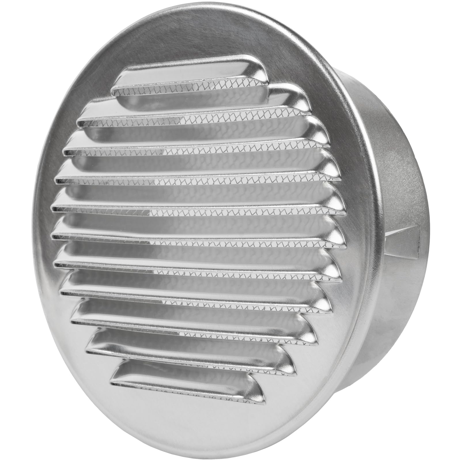 Repa Market Aluminum 5 Inch (125 Mm) Aluminium Round Air Vent Cover/Extractor Fan Vent Cover/Louvered Vent Cover With Mesh Screen/Air Intake & Exhaust Ventilation Grill For Hvac Systems And Ducting