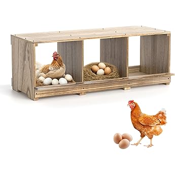 Chicken Egg Nesting Boxes Wall Mount,Wooden Chicken Coop Accessories for Poultry Laying Egg,Large Inner Size for Chicken,Duck,Hense Use,3 Pack