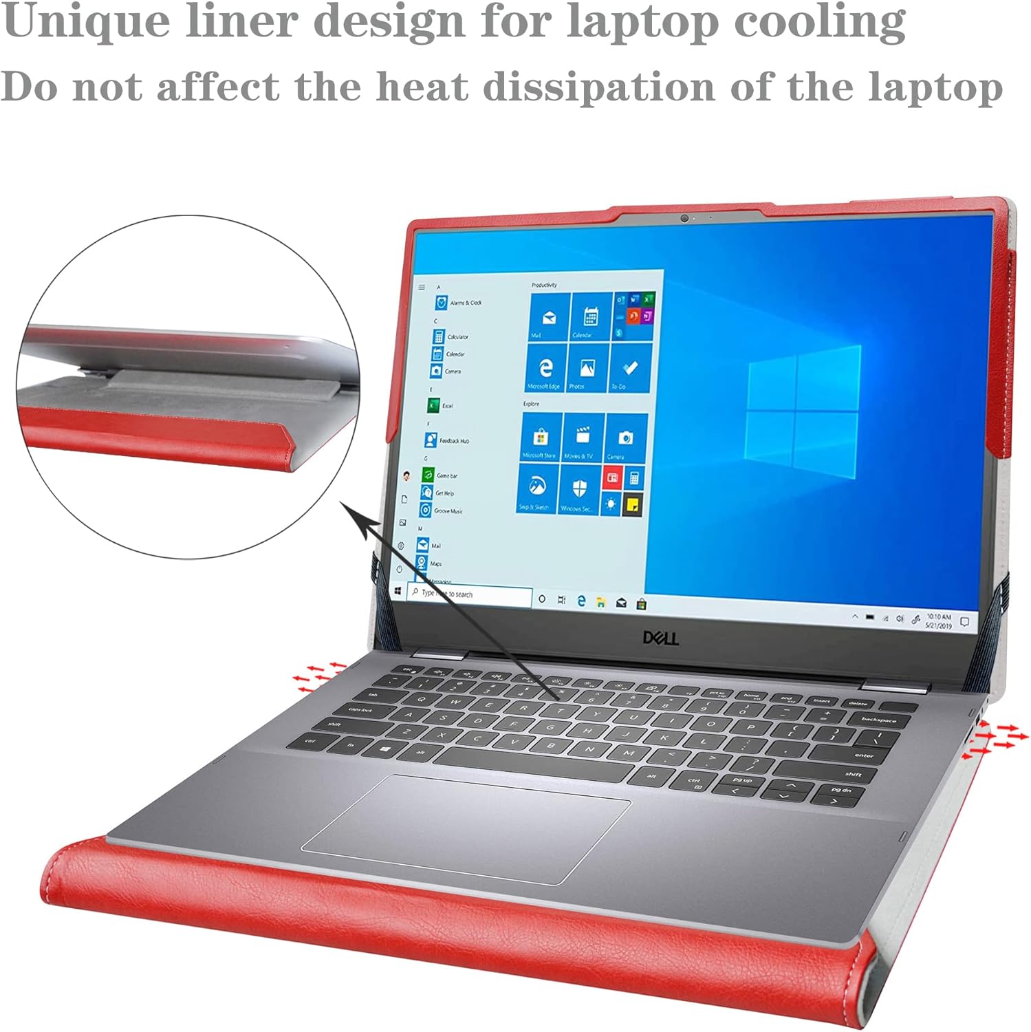 Alapmk Protective Case for Dell Inspiron 14 5425 5420 5430/Inspiron 14 2-in-1 7425 7420/Inspiron 14 Plus 7420 14"& ThinkPad T14s Gen 3/ThinkPad T14 Gen 3/ThinkPad P14s Gen 3/ThinkPad T14s Gen 4,Red