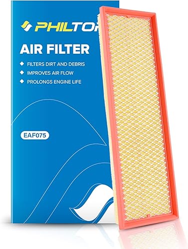 PHILTOP Filtro de aire del motor, EAF075 (CA10085) Reemplazo para escarabajo, golf, Jetta, Passat, conejo, mejora el rendimiento del motor