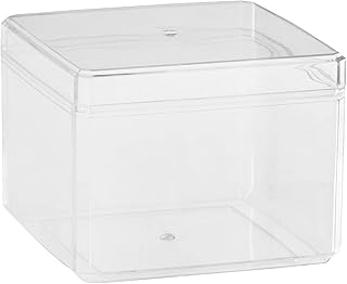 Hammont Clear Acrylic Boxes - 12 Pack - 3.5â€x3.5â€x2.5 - Small Lucite Boxes for Gifts, Weddings, Party Favors, Treats, Candies & Accessories, Plastic Storage Boxes