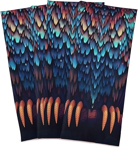 Miniatura 2 de Paquete de 4 paños de cocina con búho altamente absorbentes, súper suaves, de 18 x 28 pulgadas, reutilizables, de secado rápido, juego de paños de