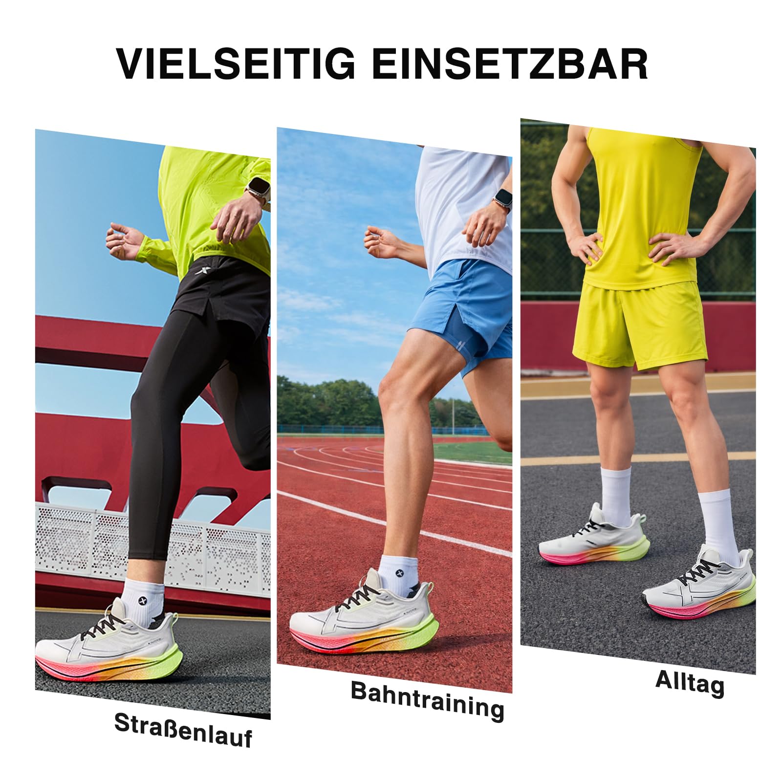 XTEP Professionelle 2000km Herren-Laufschuhe für Prüfungstraining,Hohe Dämpfung Starke Rückstoßfähigkeit Sneaker, rutschfeste und strapazierfähige Sportschuhe, ideal für Langstreckenläufe ab 10 km