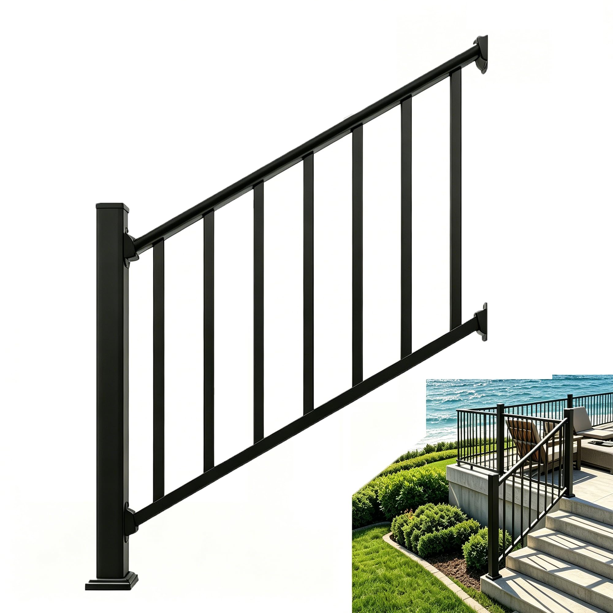 Atemou Aluminum Deck Railing Kit