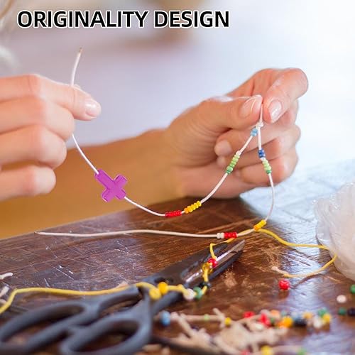 Miniatura 3 de Joyería para hombre, 100 cuentas de cruz acrílicas, dijes de cruz coloridos, cuentas espaciadoras, cuentas acrílicas para hacer joyas, collares,