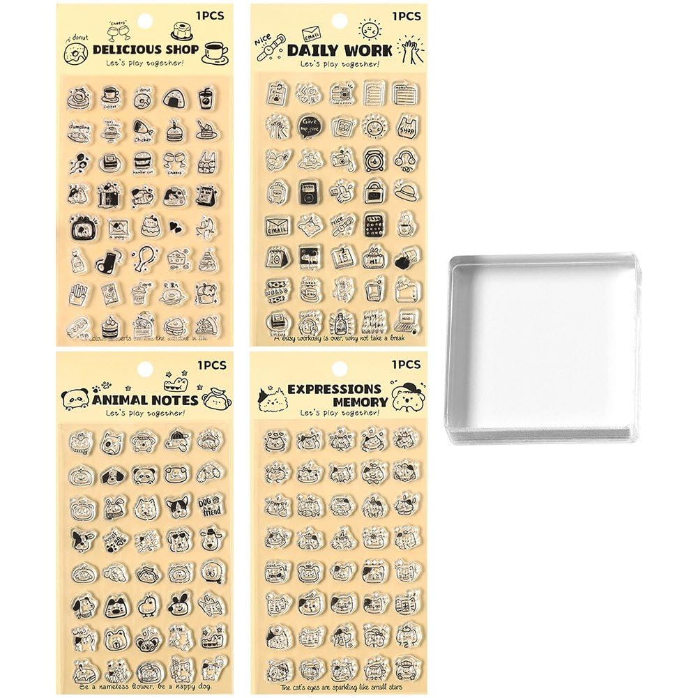 Baokuan As Shown Silicone Stamps Set For Journaling Scrapbooking Planners Transparent Clear Stamp Set For Kids Craft Decorative Stickers