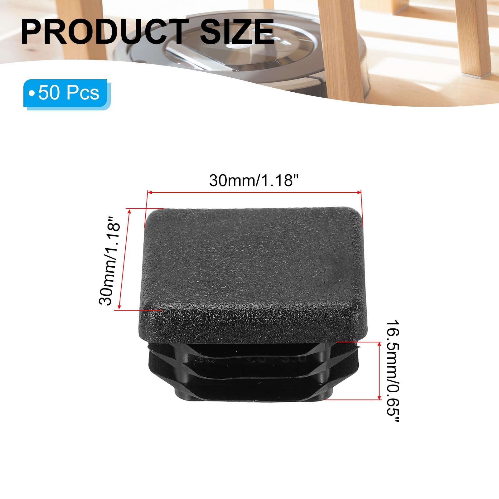 PATIKIL Square Plastic Hole Plugs 1-3/16 Inch - Image 2