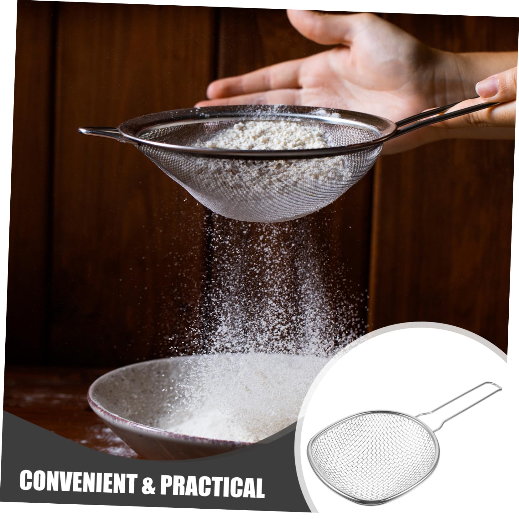 Ustensile de Cuisine Polyvalent en Acier Inoxydable : Une cuillère filtrante en Maille Essentielle pour la Cuisine et la pâtisserie