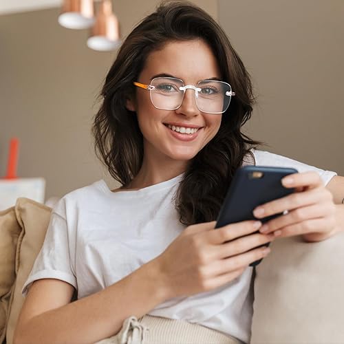 Miniatura 4 de Chicpop Paquete de 4 lentes de luz azul para mujer, sin marco, lentes de luz azul, lentes de lectura para hombres